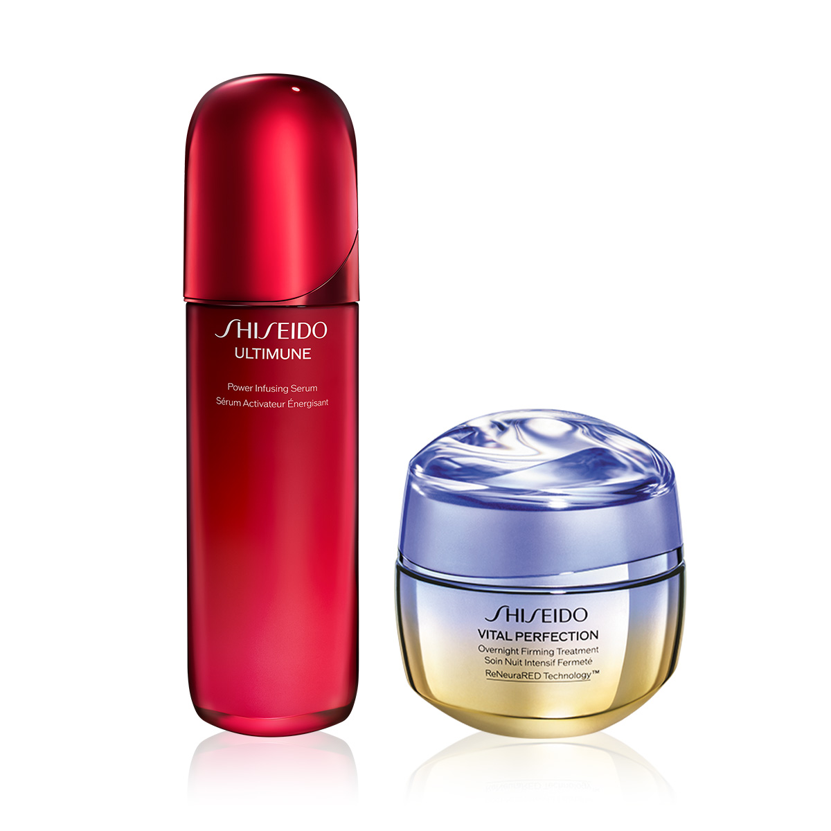 SHISEIDO - ULTIMUNE & VITAL PERFECTION OVERNIGHT REPAIR ROUTINE - Cildi Sıkılaştıran Gece Kremi & Cilt Savunmasını Güçlendiren ve Yaşlanmayı Yavaşlatan Serum Seti 