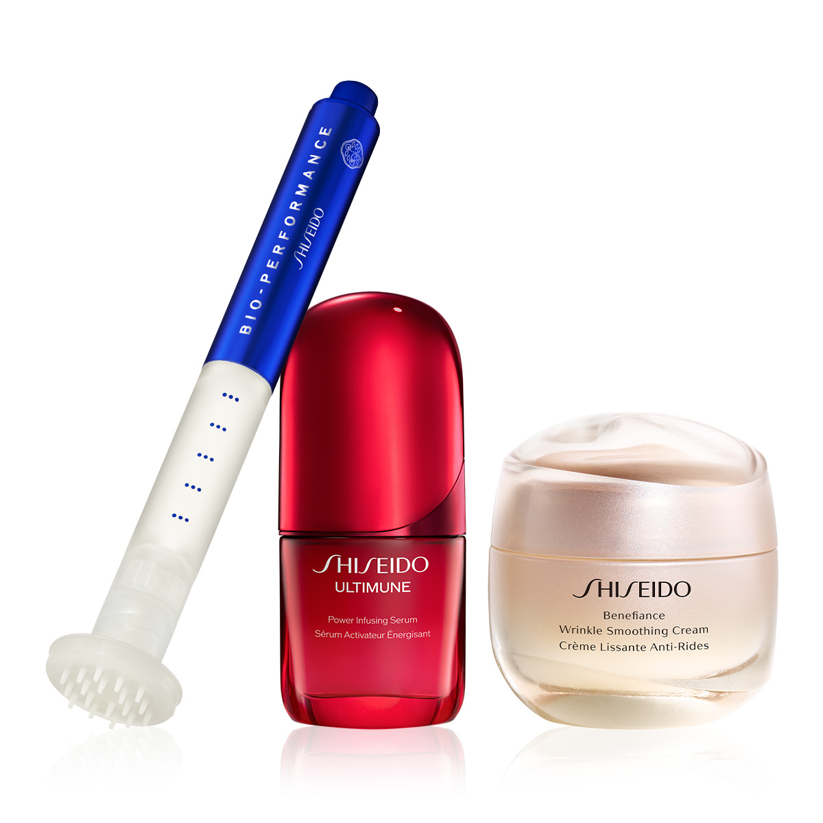 SHISEIDO - TRIPLE ACTION ANTI-AGE SYSTEM SET - Kırışıklık Onarıcı Nemlendirici & Yaşlanmayı Yavaşlatan Serum & Özel Bakım Konsantresi Seti
