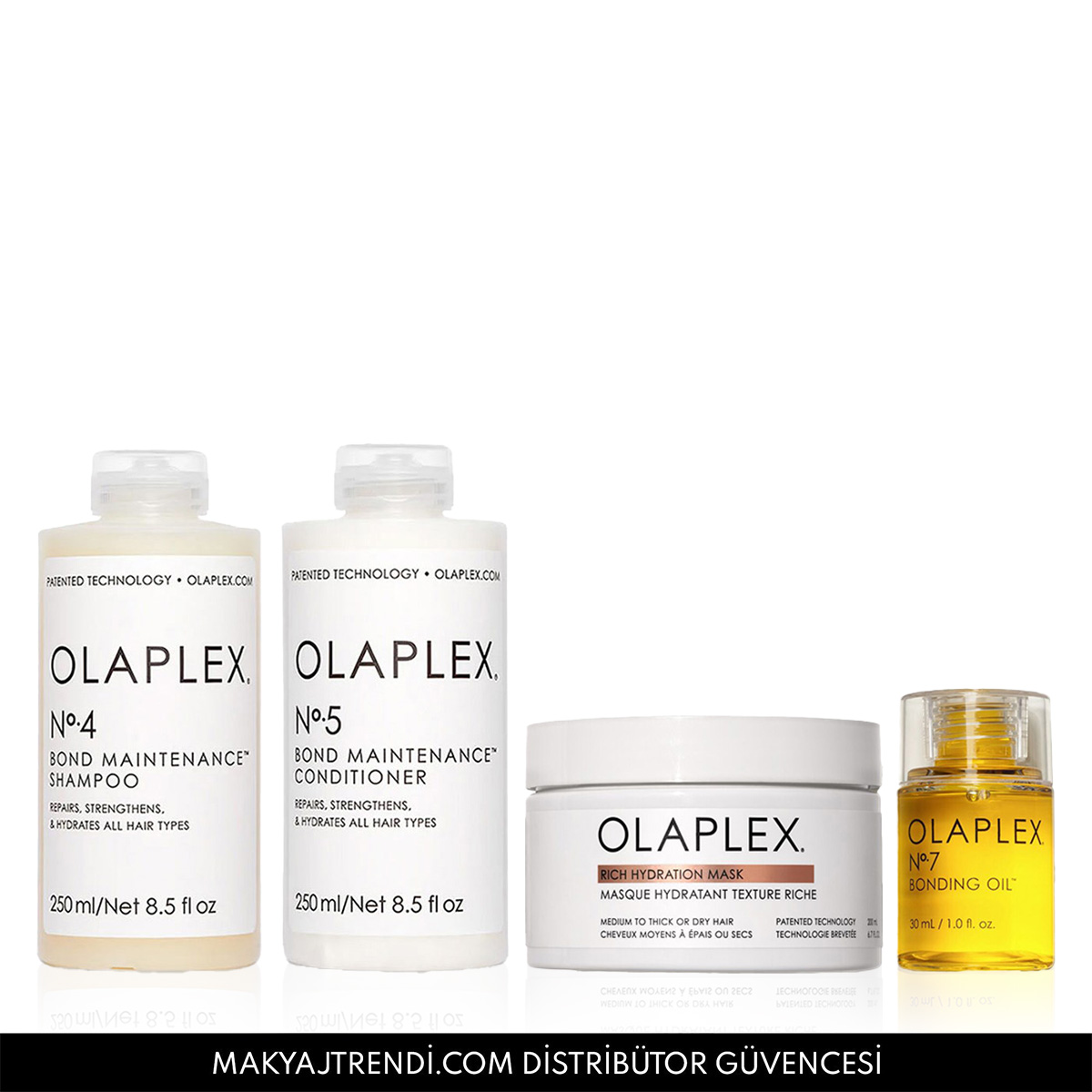 OLAPLEX - MEDIUM HAIR TO COARSE HAIR MAINTENANCE SYSTEM - Orta & Kalın Telli Saçlar İçin Bağ Güçlendirici, Onarıcı, Besleyici Bakım Seti
