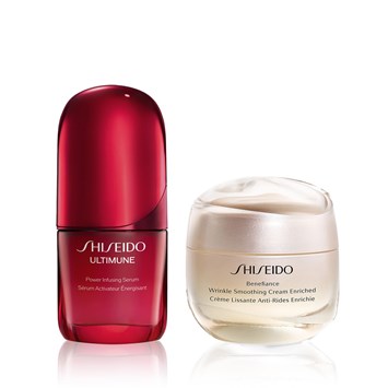 SHISEIDO - ULTIMUNE & KURU CİLTLER İÇİN KIRIŞIKLIK ONARICI SET - Yaşlanmayı Yavaşlatan Serum & Kırışıklık Onarıcı Krem Kuru/Çok Kuru Ciltler İçin