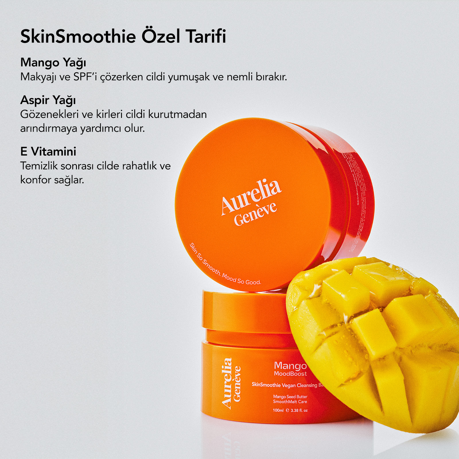 Aurelia Genève Mango Moodboost - Skinsmoothie Vegan Cleansing Balm
