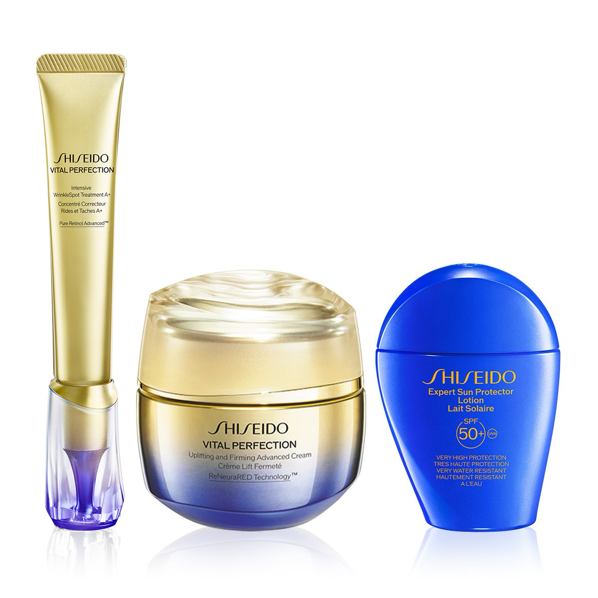 SHISEIDO - AGE-DEFENSE RETINOL & SPF LOTION TRIO - Retinol İçeren & Lifting Etkili & Güneşten Koruyucu Cilt Bakım Seti