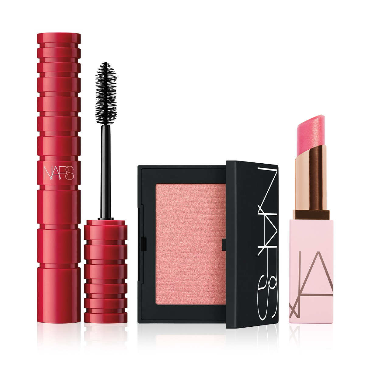 NARS - 3-STEP GLOW UP ROUTINE BUNDLE - Cildi Canlandıran Allık, Dudakları Nemlendiren Balm & Hacim Veren Maskara Seti