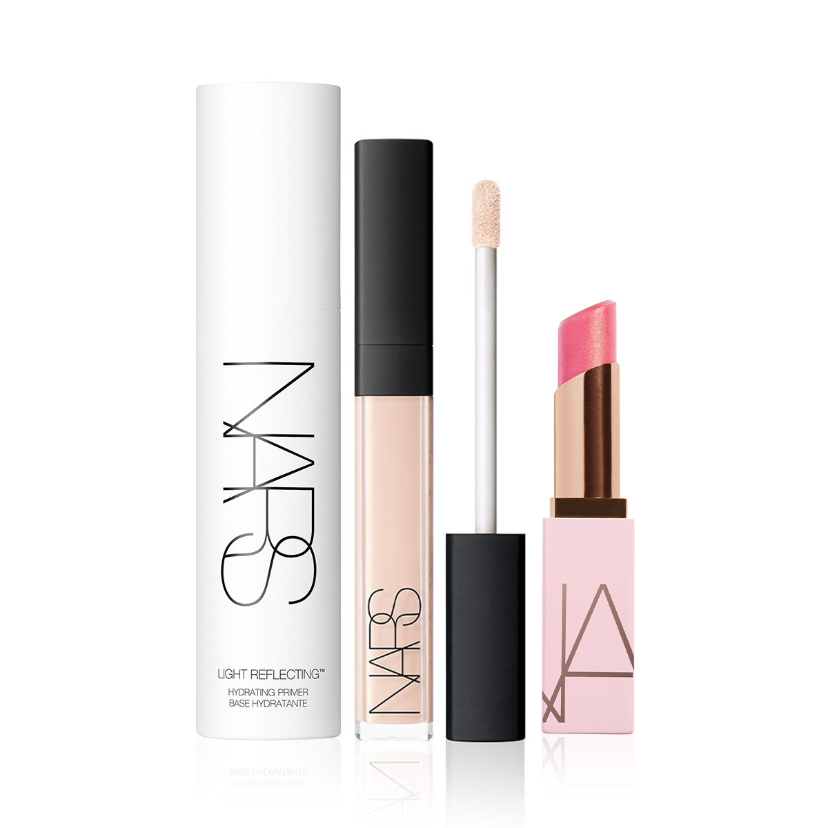 NARS - GLASS SKIN & LIPS BUNDLE - Cildi Canlandıran Primer & Kapatıcı & Lip Balm Seti