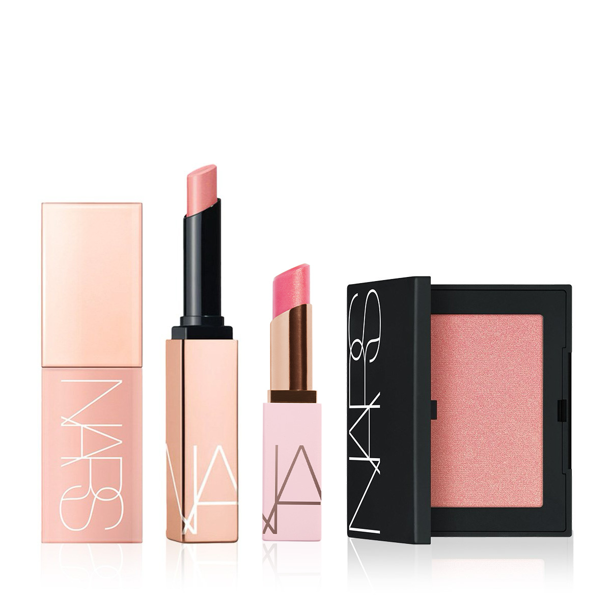 NARS - INSATIABLE ORGASM BUNDLE - İkonik Orgasm Rengine Sahip Likit ve Toz Allık & Ruj & Lip Balm Seti