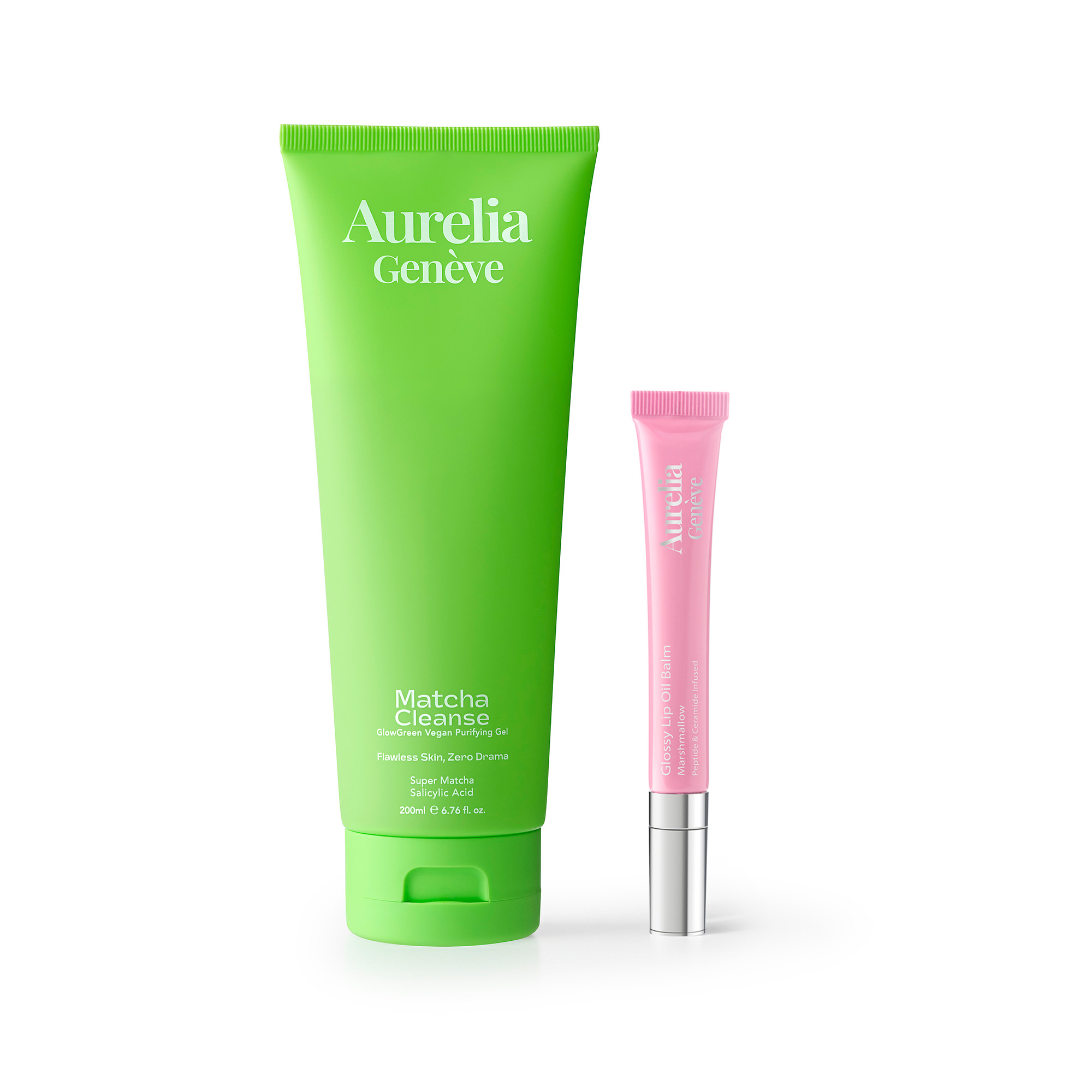 AURELIA GENÈVE - THE CLEAN & GLOSS ESSENTIALS - Temizleme Jeli & Nemlendirici Etkili Lip Balm Seti