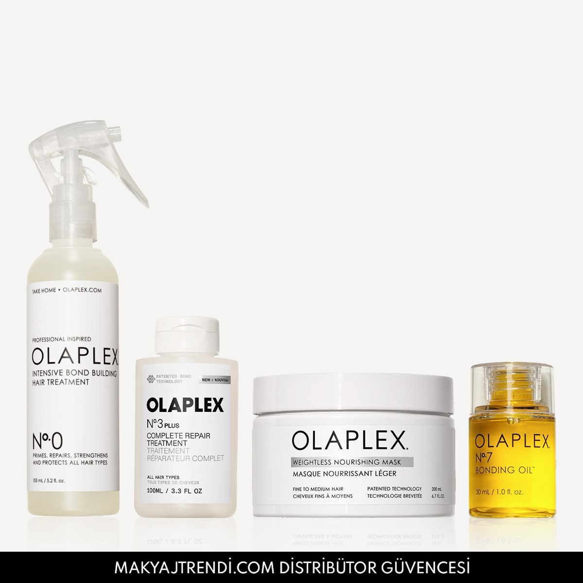 OLAPLEX - BYE-BYE DRYNESS KIT - Bağ Güçlendirici & Anında Yoğun Onarıcı & Besleyici Saç Bakım Seti
