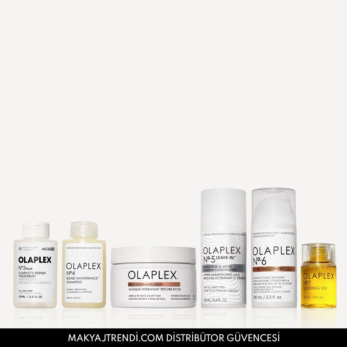 OLAPLEX - COMPLETE HAIR REPAIR SYSTEM SET - Kalın ve Orta Telli Saçlar İçin Komple Bağ Güçlendirici & Yoğun Onarıcı Bakım Seti