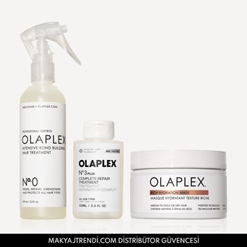 OLAPLEX - LOCK THE MOISTURE SET - Kalın Telli Saçlar İçin Yoğun Onarıcı & Bağ Güçlendiren & Nem Veren Bakım Seti