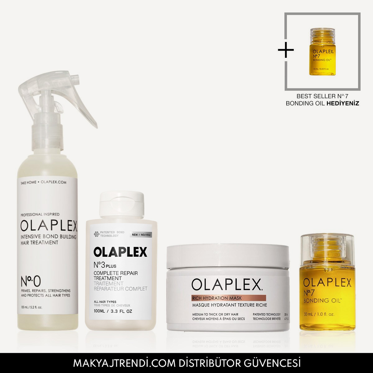 OLAPLEX - HAIR RESCUE & RECOVERY KIT - Kalın Telli Saçlardaki Bağları Onaran, Güçlendiren ve Parlaklık Kazandıran Saç Bakım Seti