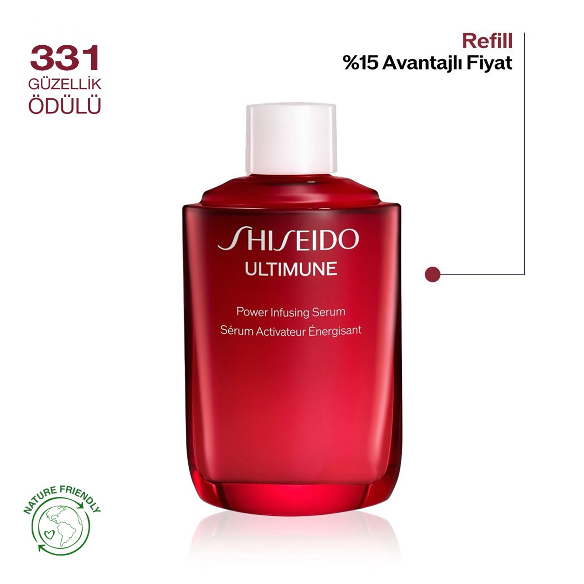 SHISEIDO - ULTIMUNE POWER INFUSING SERUM REFILL - Yaşlanmayı Yavaşlatan, Pürüzsüzleştirici Etkili & Cilt Bariyerini Güçlendiren Serum - REFİL & POMPASIZ