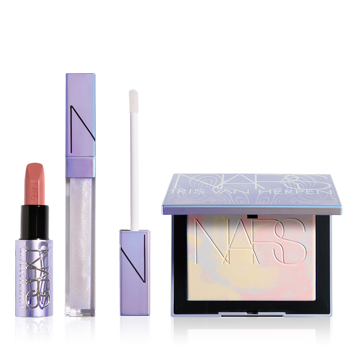 NARS - SIGNATURE GLOW SET - Sınırlı Sayıda Sabitleyici Transparan Pudra, Dolgun Gösteren Parlatıcı & Saten Bitişli Ruj Seti