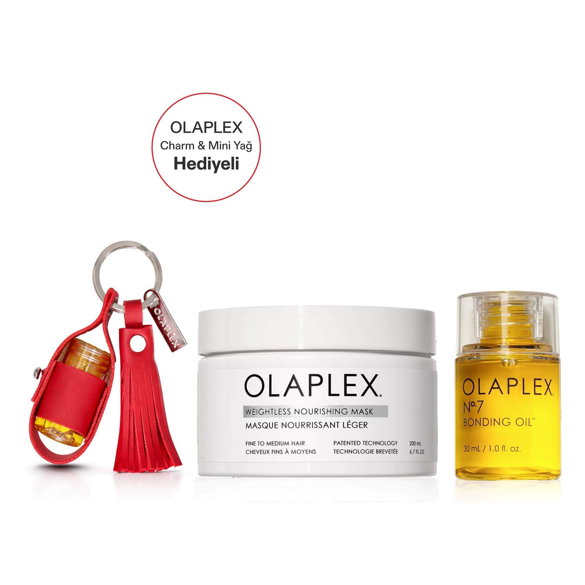 OLAPLEX - FINE HAIR SMOOTH ICONS CHARM KIT - İnce Telli Saçlar İçin Bağ Güçlendirici Saç Bakım Yağı & Besleyici Maske Seti
