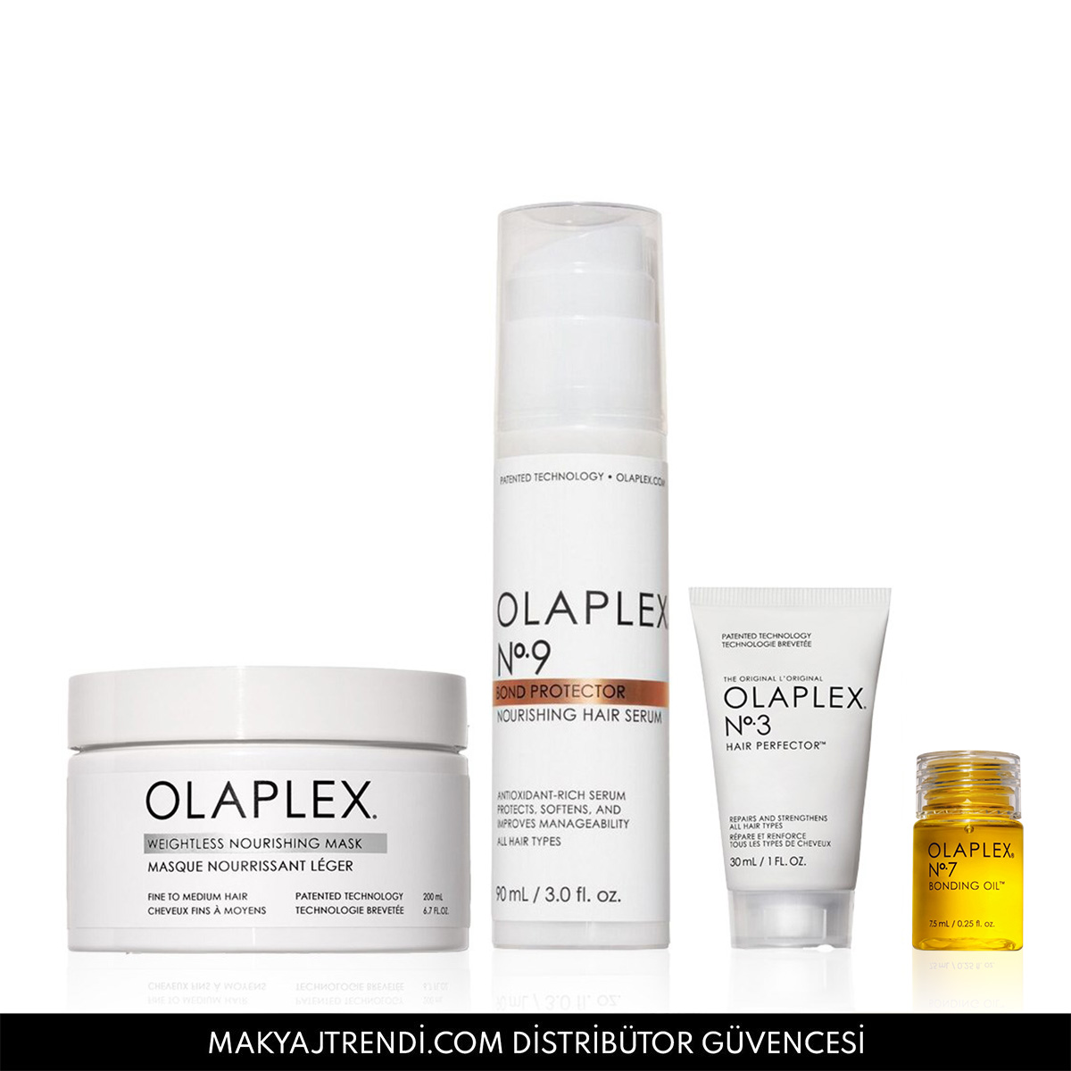 OLAPLEX - ANTI-FRIZZ & MAXIMIZE MOISTURE FOR FINE HAIR SET - İnce Telli Saçlar İçin Bağ Güçlendirici, Besleyici, Elektriklenmeyi Önleyen Bakım Seti