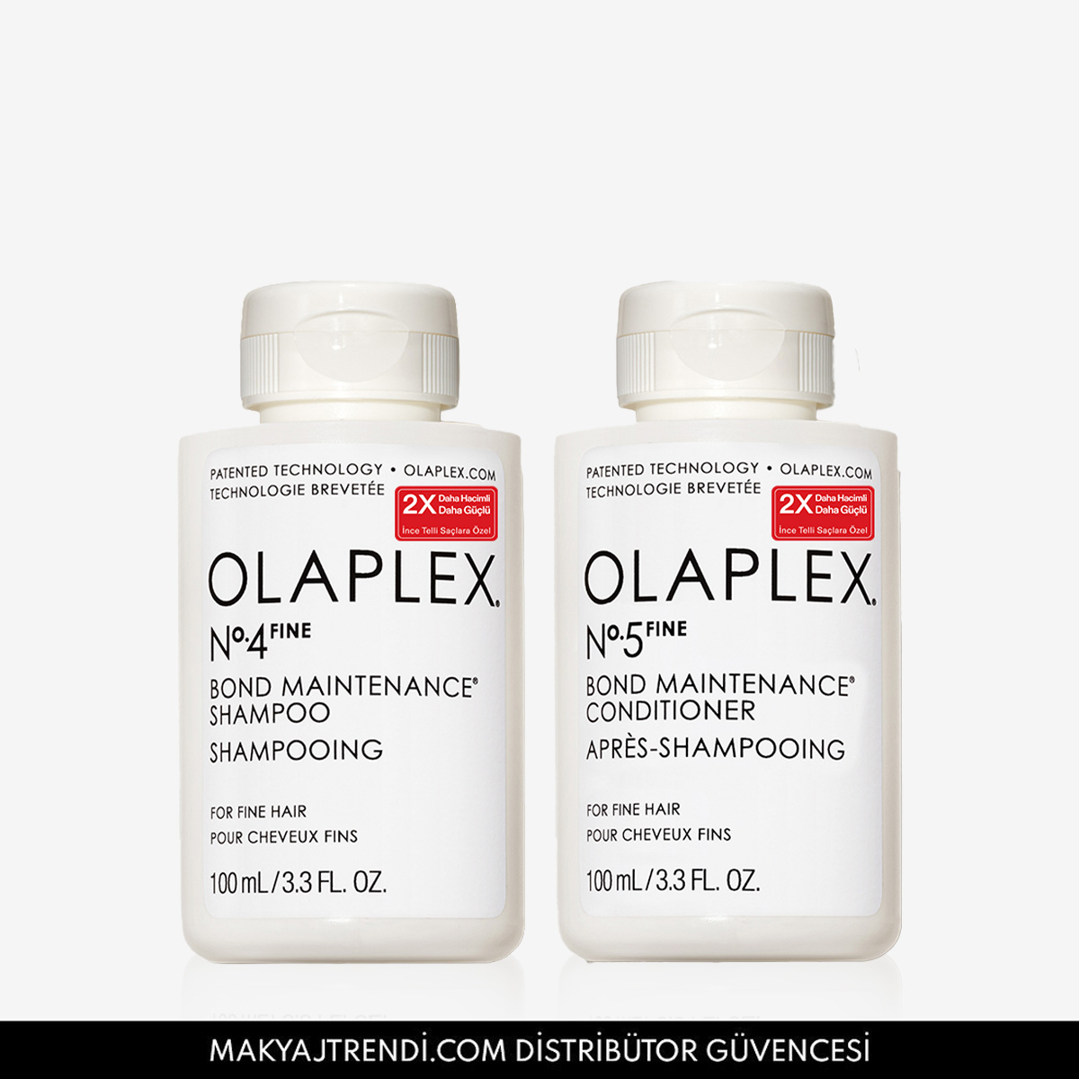 OLAPLEX - FINE BOND MAINTENANCE CLEANSE & CONDITION TRAVEL DUO - İnce Telli Saçlar İçin Seyahat Boy Bağ Güçlendirici Şampuan & Saç Kremi Seti
