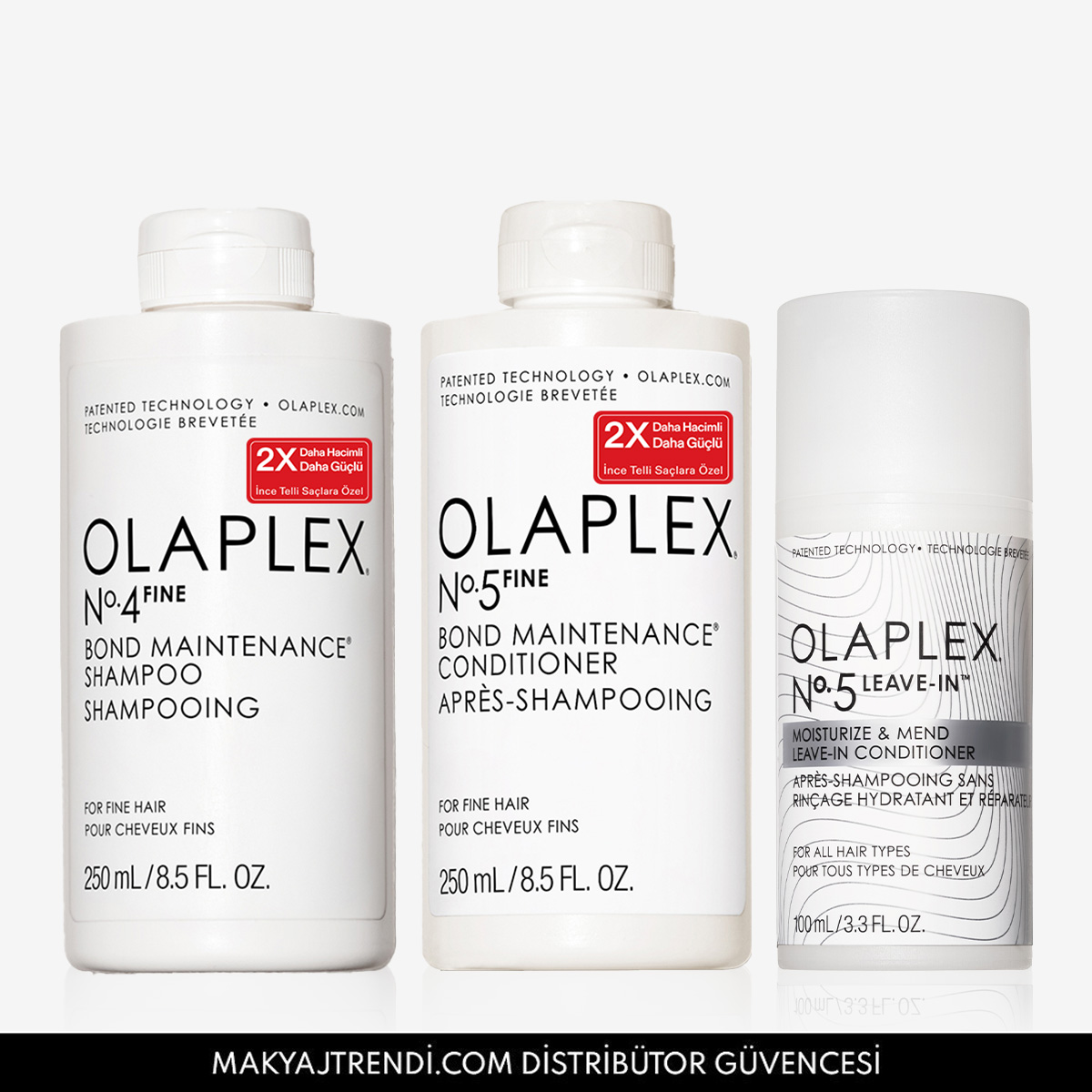 OLAPLEX - HYDRAFINE SET - İnce Telli Saçlar İçin Bağ Güçlendirici Şampuan, Saç Kremi & Durulanmayan Saç Kremi Seti