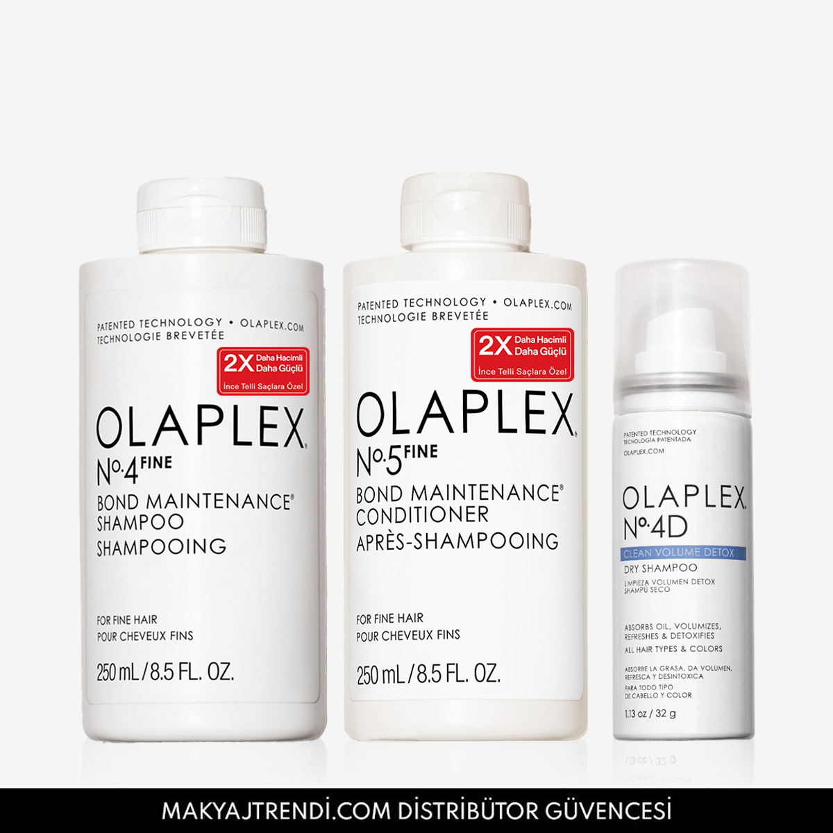 OLAPLEX - DAILY DETOX TRIO - İnce Telli Saçlar İçin Bağ Güçlendirici Şampuan, Saç Kremi & Kuru Şampuan Seti