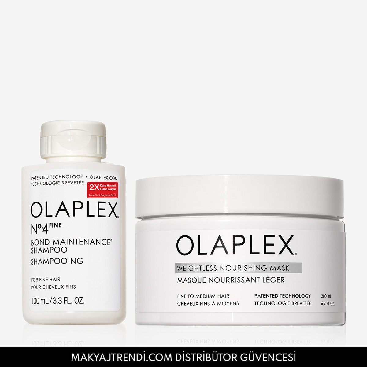 OLAPLEX - LIGHT & FREE HAIR ROUTINE SET - İnce Telli Saçlar İçin Bağ Güçlendirici Bakım Şampuanı & Ağırlık Yapmayan Besleyici Maske Seti