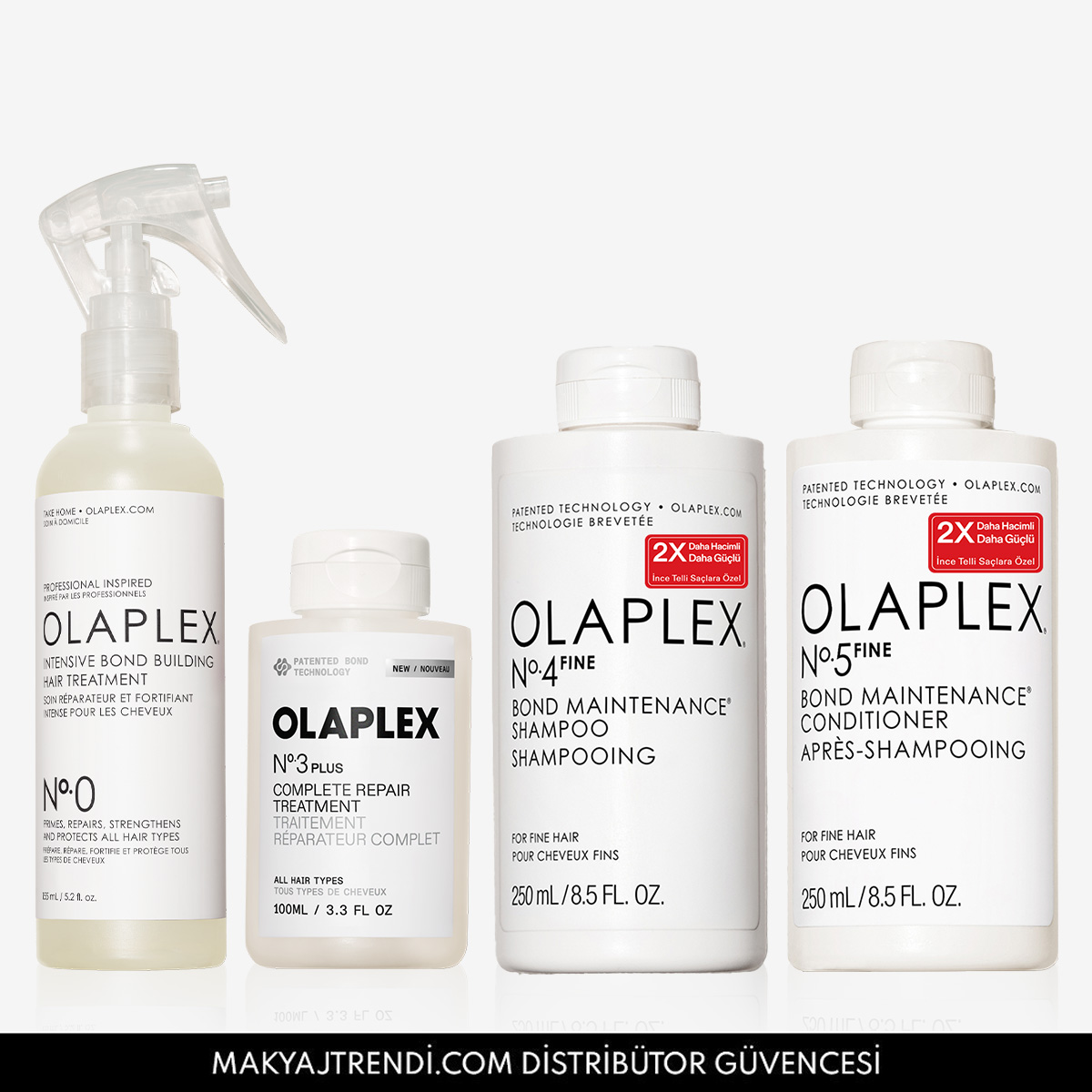 OLAPLEX - FINE HAIR REPAIR TREATMENT KIT - İnce Telli Saçları Yoğun Şekilde Onaran & Bağ Güçlendirici Bakım Seti
