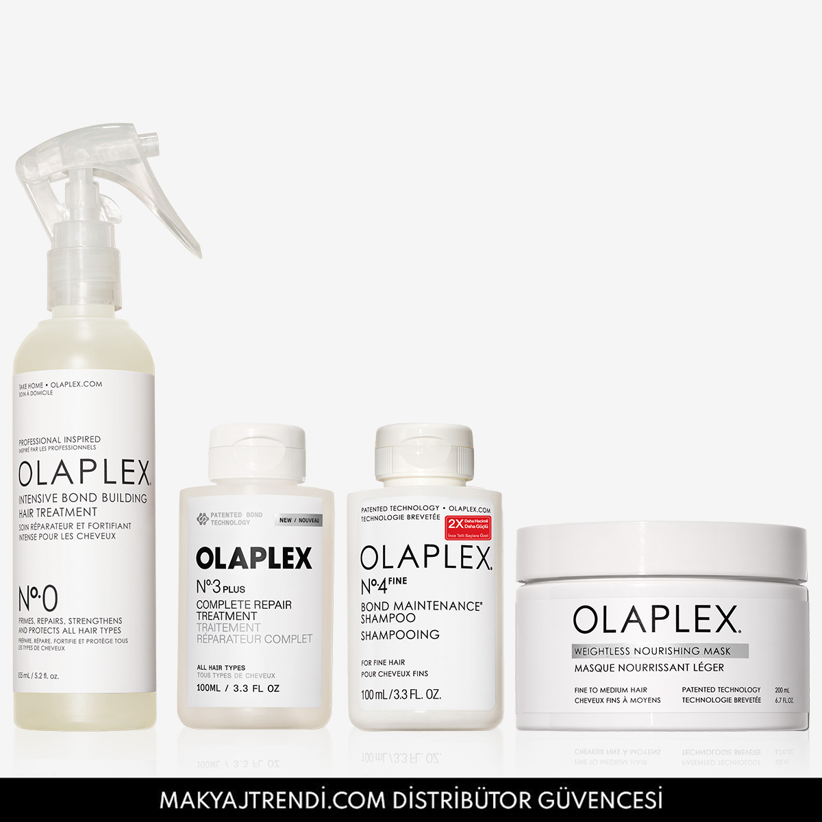 OLAPLEX - PREP, CLEANSE & NOURISH FINE HAIR KIT - İnce Telli Saçlar İçin Yoğun Onarıcı & Bağ Güçlendirici & Besleyici Bakım Seti