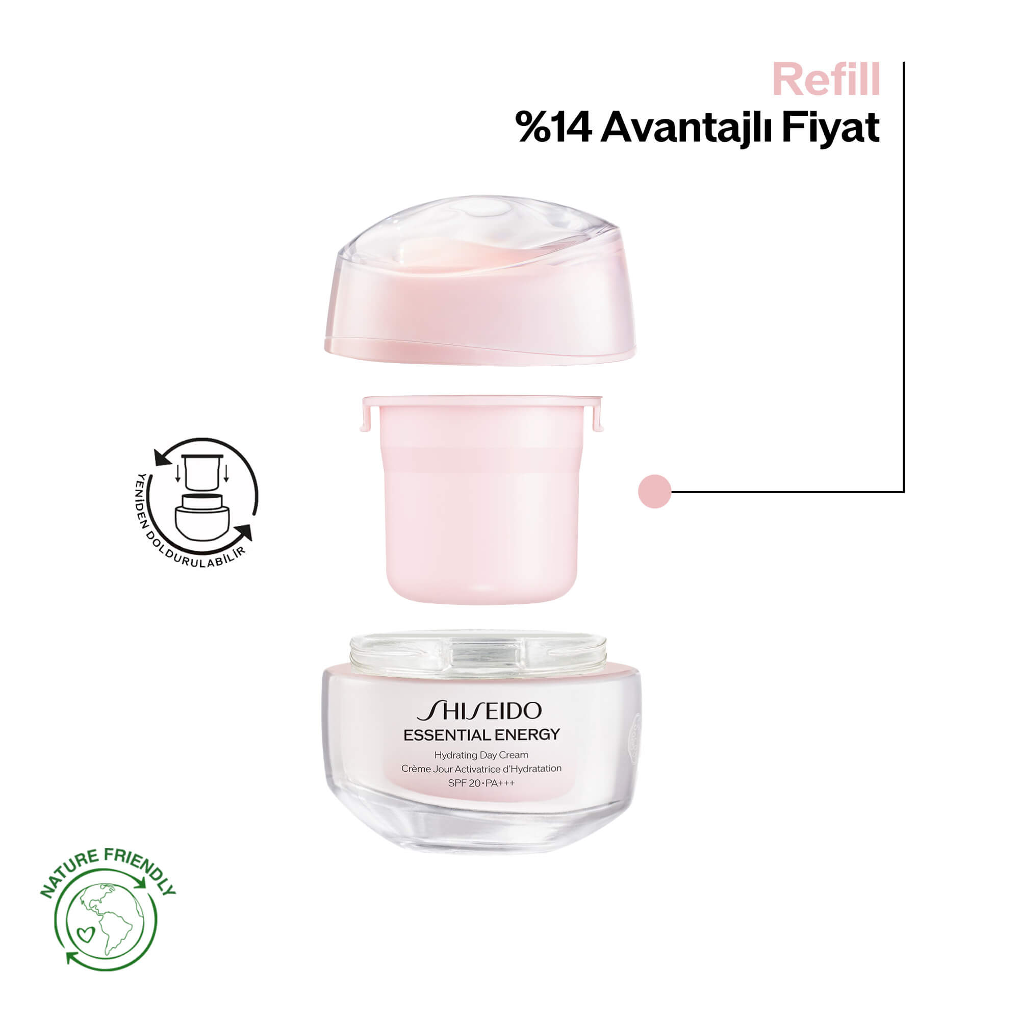 SHISEIDO - ESSENTIAL ENERGY HYDRATING DAY CREAM SPF20 REFILL - Yaşlanma Karşıtı & Uzun Süreli Nem Sağlayan Gündüz Kremi- REFİL