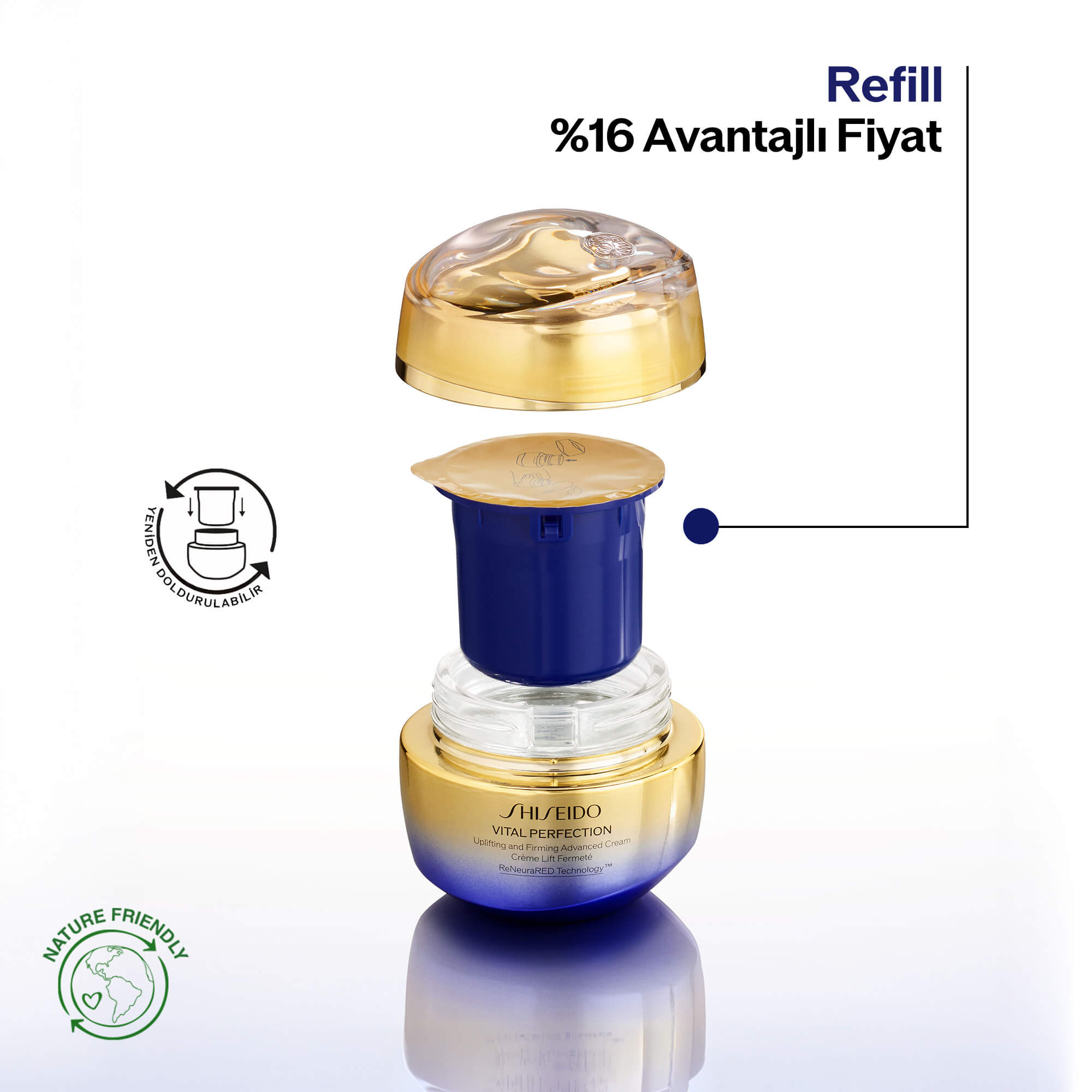 SHISEIDO - VITAL PERFECTION UPLIFTING AND FIRMING ADVANCED CREAM REFILL - Cildi Sıkılaştıran, Toparlayan Yaşlanma Karşıtı Gelişmiş Bakım Kremi - REFİL