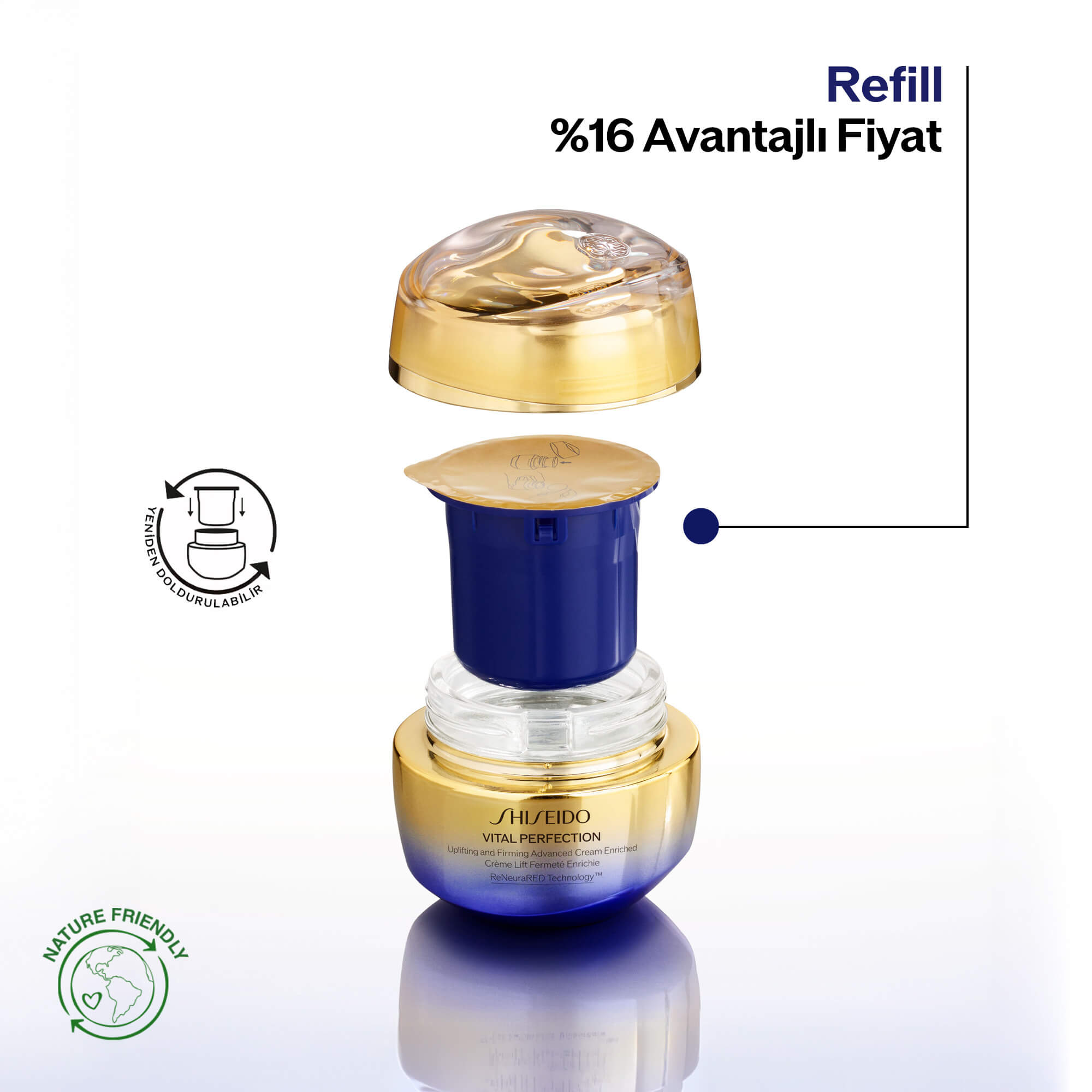 SHISEIDO - VITAL PERFECTION UPLIFTING AND FIRMING ADVANCED CREAM ENRICHED REFILL - Cildi Sıkılaştıran, Toparlayan Yaşlanma Karşıtı Gelişmiş Bakım Kremi - Kuru/Çok Kuru Ciltler - REFİL