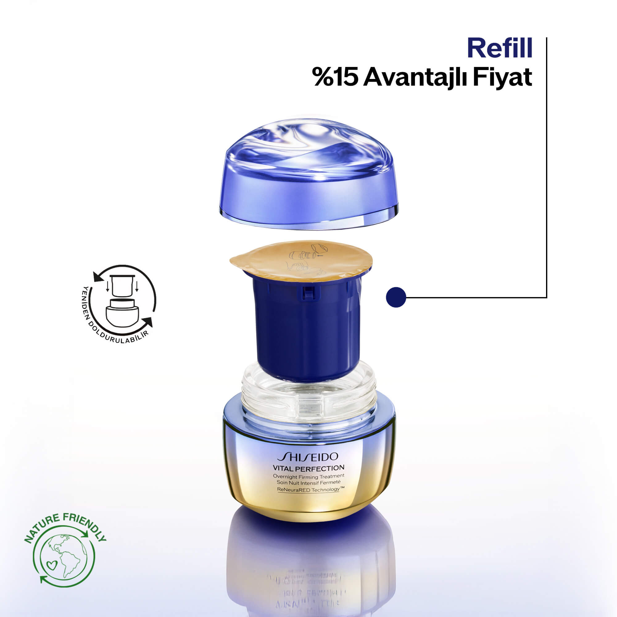 SHISEIDO - VITAL PERFECTION OVERNIGHT FIRMING TREATMENT REFILL - Cildi Sıkılaştıran ve Toparlayan Gece Kremi- REFİL