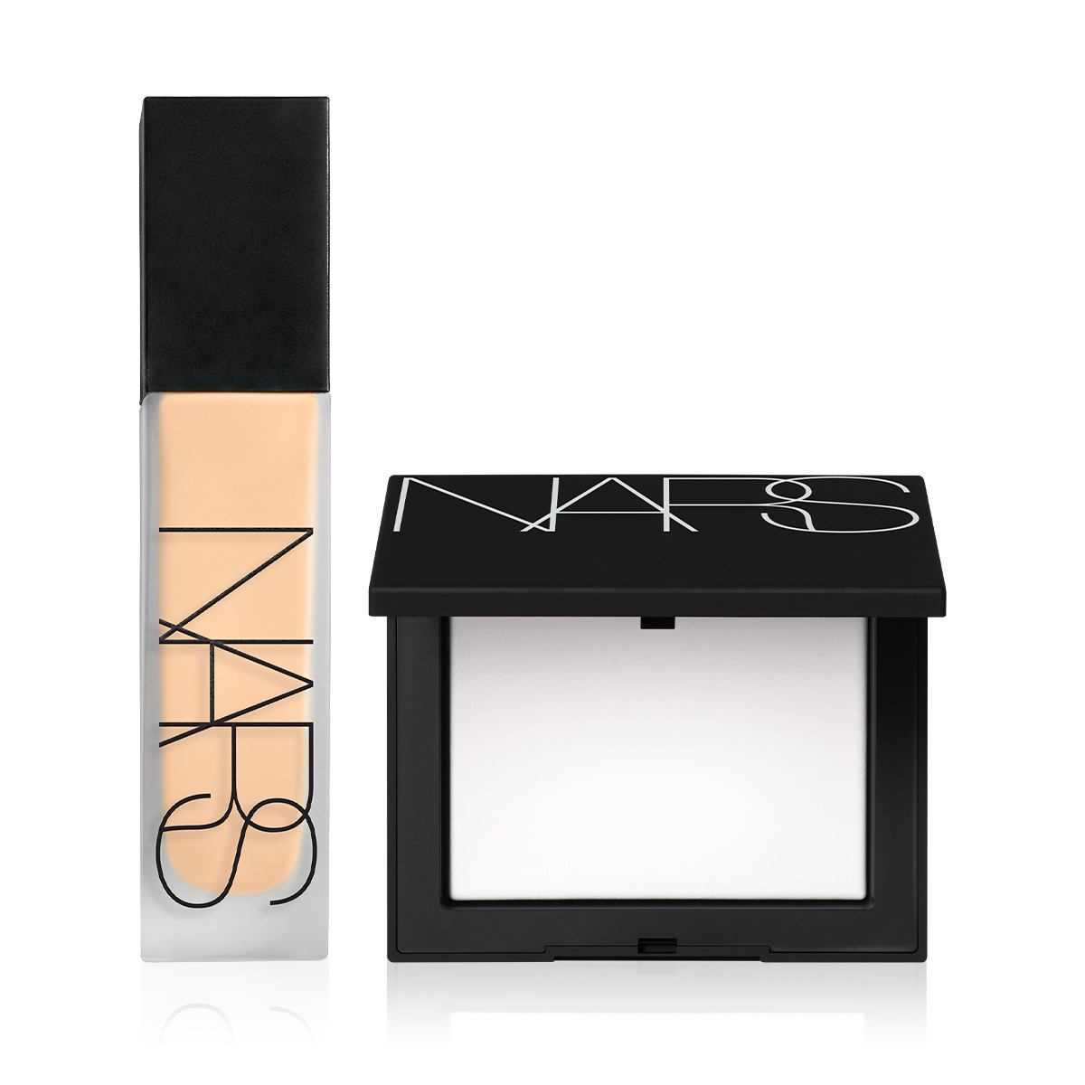 NARS - MATTE FINISH BUNDLE - Doğal Mat Bitişli Filtre Etkili Fondöten & Aydınlatıcı Etkili Sıkıştırılmış Transparan Pudra Seti