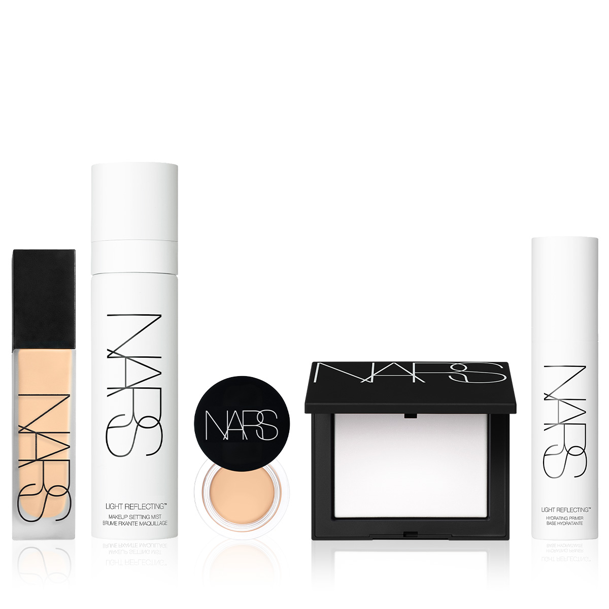 NARS - BLURRED MATTE SKIN BUNDLE - Doğal Mat Bitişli Filtre Etkili Fondöten & Silgi Kapatıcı & Primer & Pudra & Makyaj Sabitleme Spreyi Seti