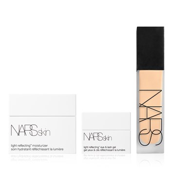 NARS - SKIN FIRST BUNDLE - Doğal Mat Bitişli Filtre Etkili Fondöten & Cildin Işığını Ortaya Çıkaran Nemlendirici & Kirpik Jeli Seti
