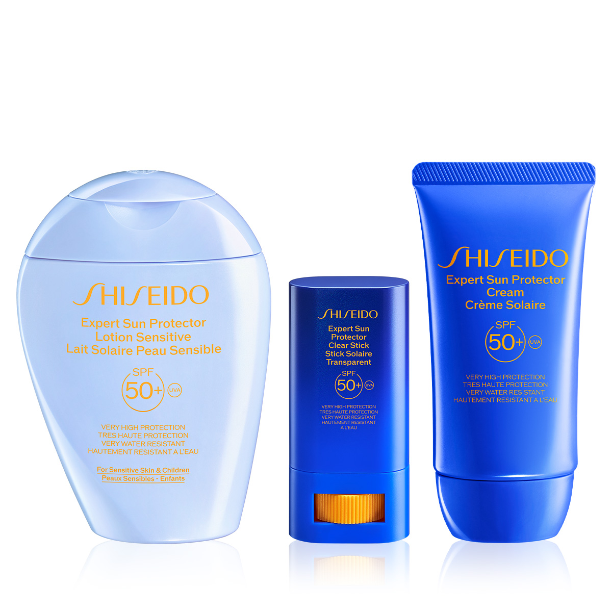 SHISEIDO - DAILY SUN PROTECTION TRIO - Cilt Bakım İçerikli Güneş Koruyucu Stik, Krem & Hassas Ciltler ve Çocuklar İçin SPF50+ Güneş Koruyucu Losyon Seti 