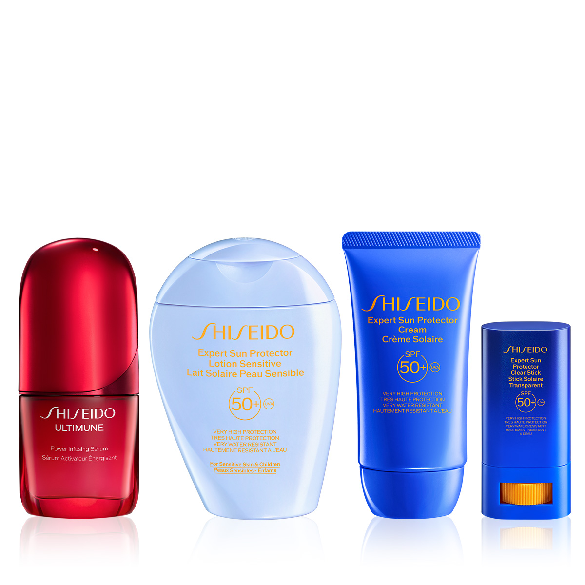 SHISEIDO - COMPLETE SUN CARE RITUAL SET - Yaşlanmayı Yavaşlatan Serum, Cilt Bakım İçerikli Güneş Koruyucu Stik, Krem & Hassas Ciltler İçin SPF50+ Güneş Koruyucu Losyon Seti 