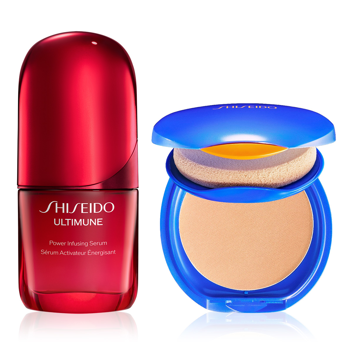 SHISEIDO - SKIN STRENGTH & SUN PROTECTION SET - Cilt Görünümünü Güzelleştiren Güneş Koruyucu Kompakt Fondöten & Yaşlanmayı Yavaşlatan Serum Seti