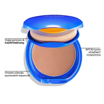 SHISEIDO - UV PROTECTIVE COMPACT FOUNDATION SPF30 - Cilt Görünümünü Güzelleştiren, UV Işınlarına Karşı Koruyan, Suya, Tere Dayanıklı Kompakt Fondöten