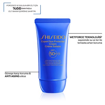 SHISEIDO - EXPERT SUN PROTECTOR CREAM SPF50+ - %65 Cilt Bakım İçerikli, Suya ve Isıya Dayanıklı, Hyalüronik Asit İçeren Güneş Koruyucu Krem SPF50+ - Yüz