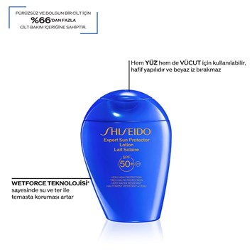 SHISEIDO - EXPERT SUN PROTECTOR LOTION SPF50+ - %65 Cilt Bakımı İçerikli, Suya ve Isıya Dayanıklı Güneş Koruyucu Losyon