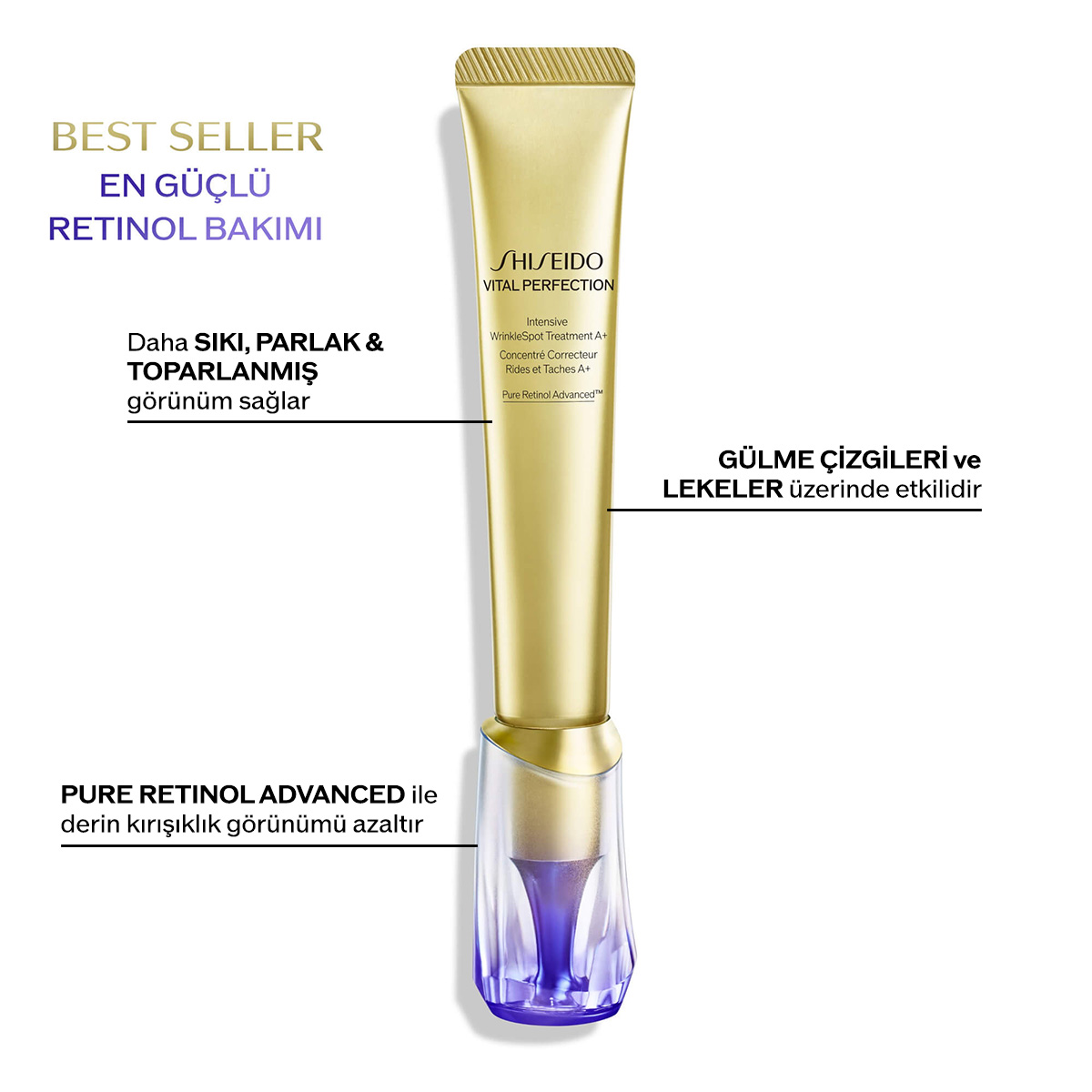 SHISEIDO - VITAL PERFECTION INTENSIVE WRINKLESPOT TREATMENT A+ - Retinol İçeren Gülme Çizgileri, Derin Kırışıklık & Leke Uzmanı Yüksek Performanslı Bakım Ürünü