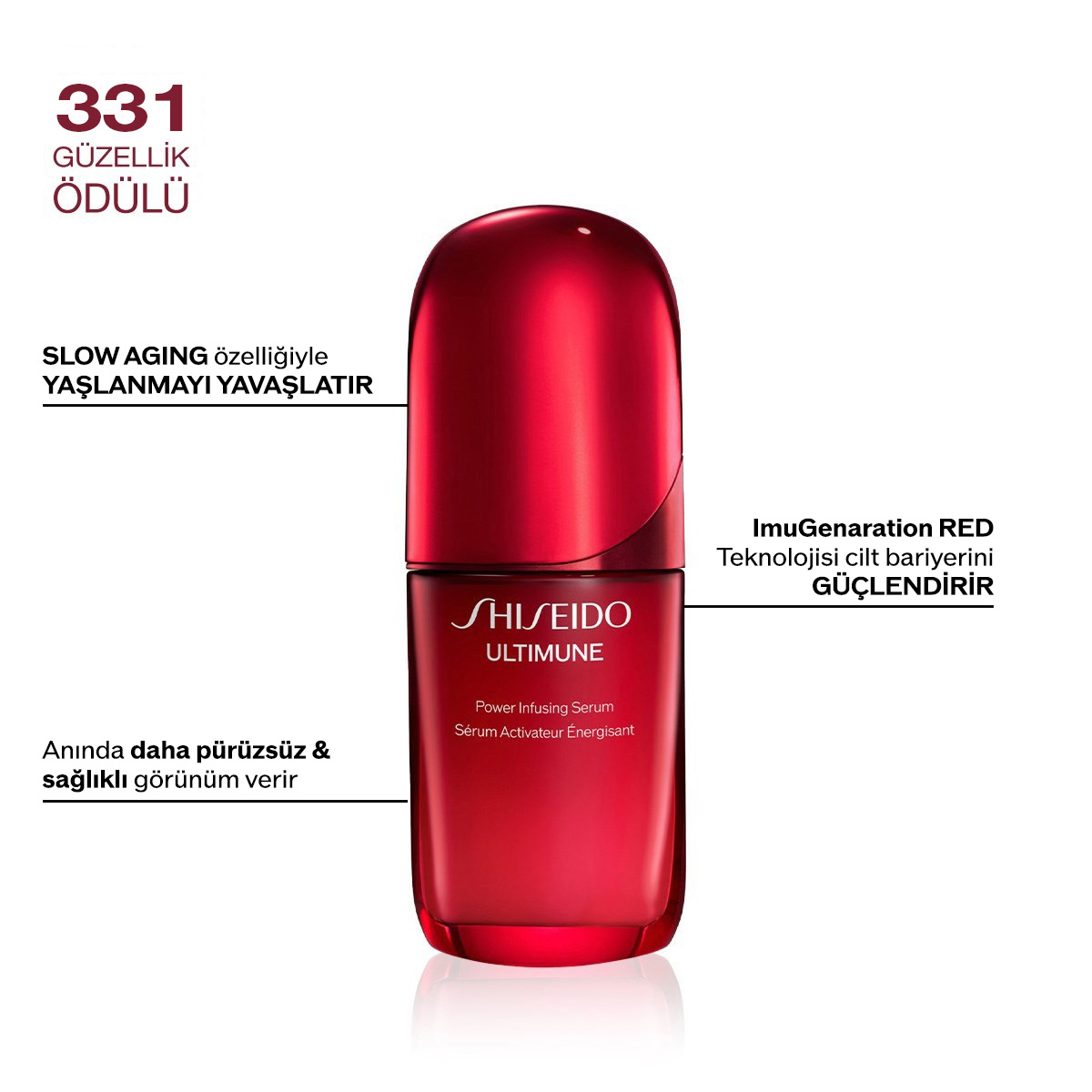 SHISEIDO - ULTIMUNE POWER INFUSING SERUM - Yaşlanmayı Yavaşlatan, Pürüzsüzleştirici Etkili & Cilt Bariyerini Güçlendiren Serum
