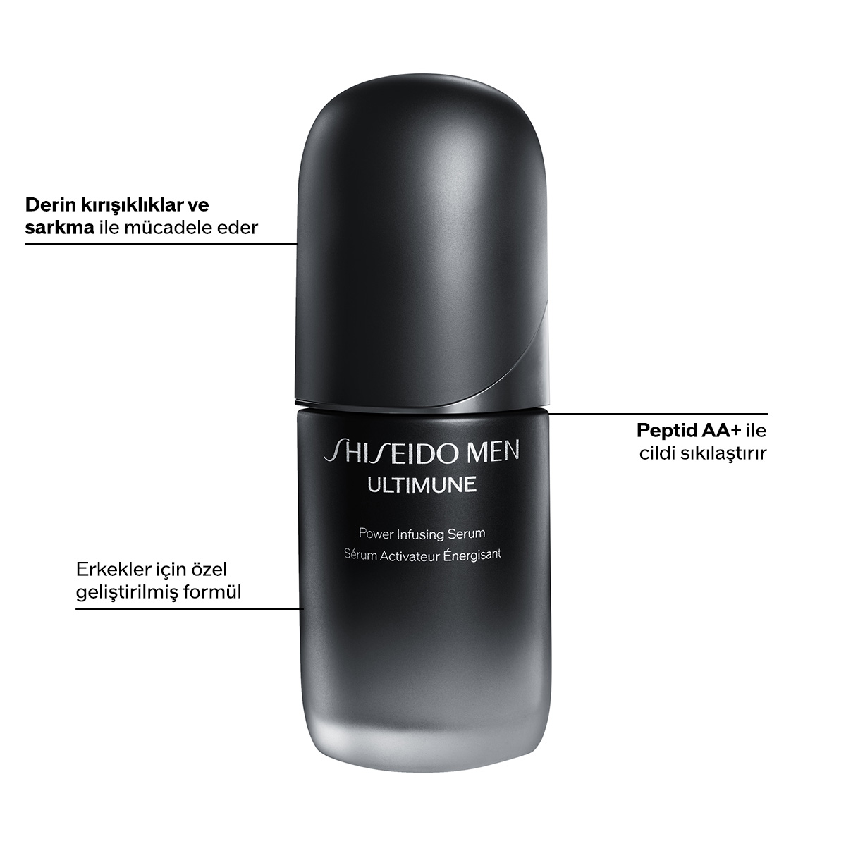 SHISEIDO - MEN ULTIMUNE POWER INFUSING SERUM - Erkekler için Cildin Savunmasını Güçlendiren Yaşlanma Karşıtı Serum