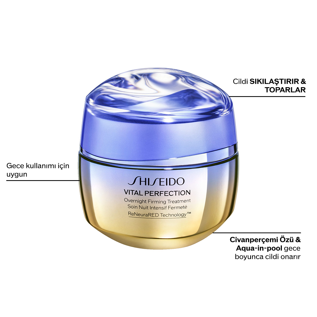 SHISEIDO - VITAL PERFECTION OVERNIGHT FIRMING TREATMENT  - Cildi Sıkılaştıran ve Toparlayan Gece Kremi