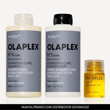 OLAPLEX - CURL CARE & SHINE TRIO - Dalgalı, Kıvırcık Saçlar İçin Bukle Belirginleştirici Şampuan, Saç Kremi & Bağ Güçlendirici Saç Bakım Yağı Seti 