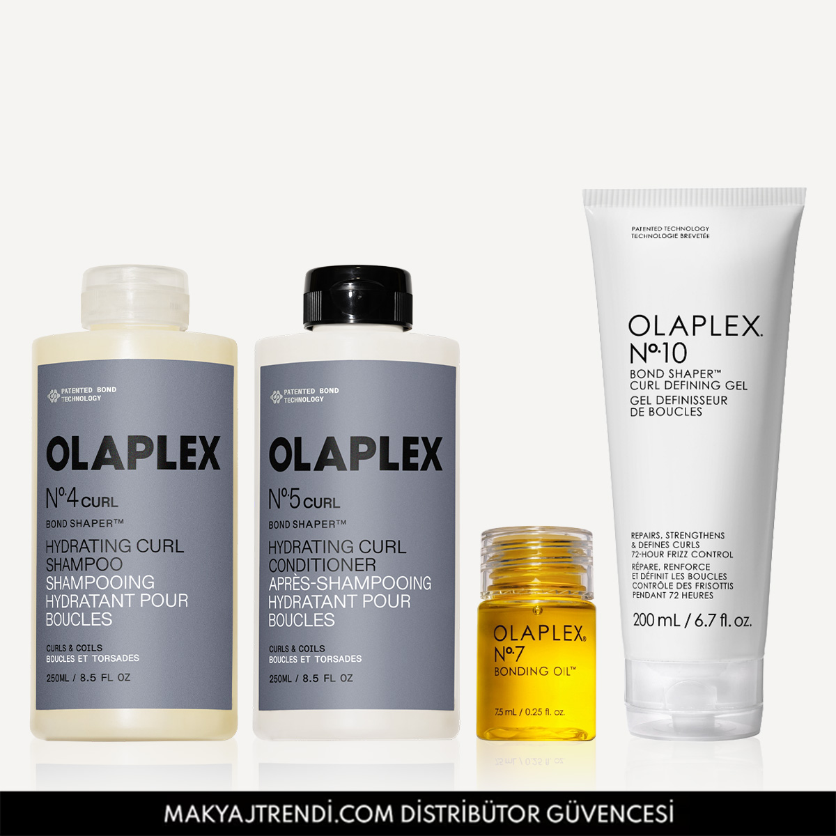 OLAPLEX - CURL STYLE & SHINE SET - Dalgalı, Kıvırcık Saçlar İçin Bukle Belirginleştirici Şampuan, Saç Kremi, Bukle Şekillendirici Jel  & Bağ Güçlendirici Saç Bakım Yağı Seti 
