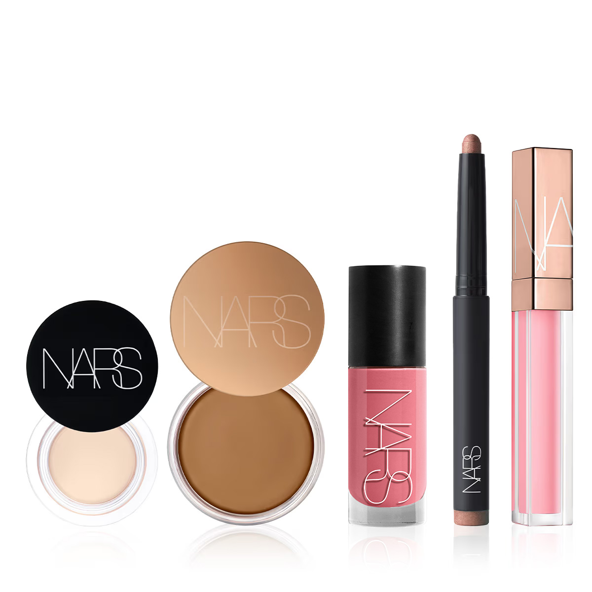 NARS - ON THE GO VACATION SET - Silgi Kapatıcı, Likit Allık, Krem Bronzer, Lip Gloss & Kalem Far Seti