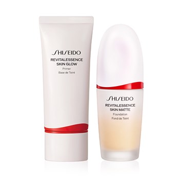 SHISEIDO - SEAMLESS SKIN BUNDLE - Cilde Bakım Yapan Mat Fondöten & Cilde Anında Parlaklık Veren Primer Seti