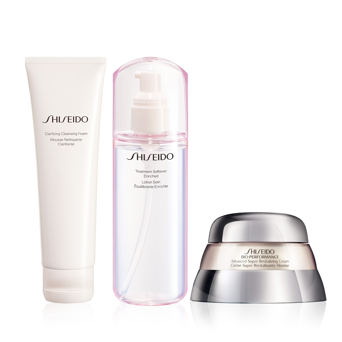 SHISEIDO - BIO-PERFORMANCE LIFTING ROUTINE SET - Tüm Ciltler İçin Arındırıcı Köpüren Temizleyici, Normal/Kuru Ciltler İçin Yumuşatıcı Losyon & Erken Yaşlanma Krem Seti