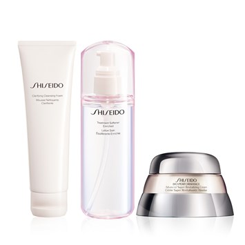 SHISEIDO - BIO-PERFORMANCE LIFTING ROUTINE SET - Tüm Ciltler İçin Arındırıcı Köpüren Temizleyici, Normal/Kuru Ciltler İçin Yumuşatıcı Losyon & Erken Yaşlanma Krem Seti