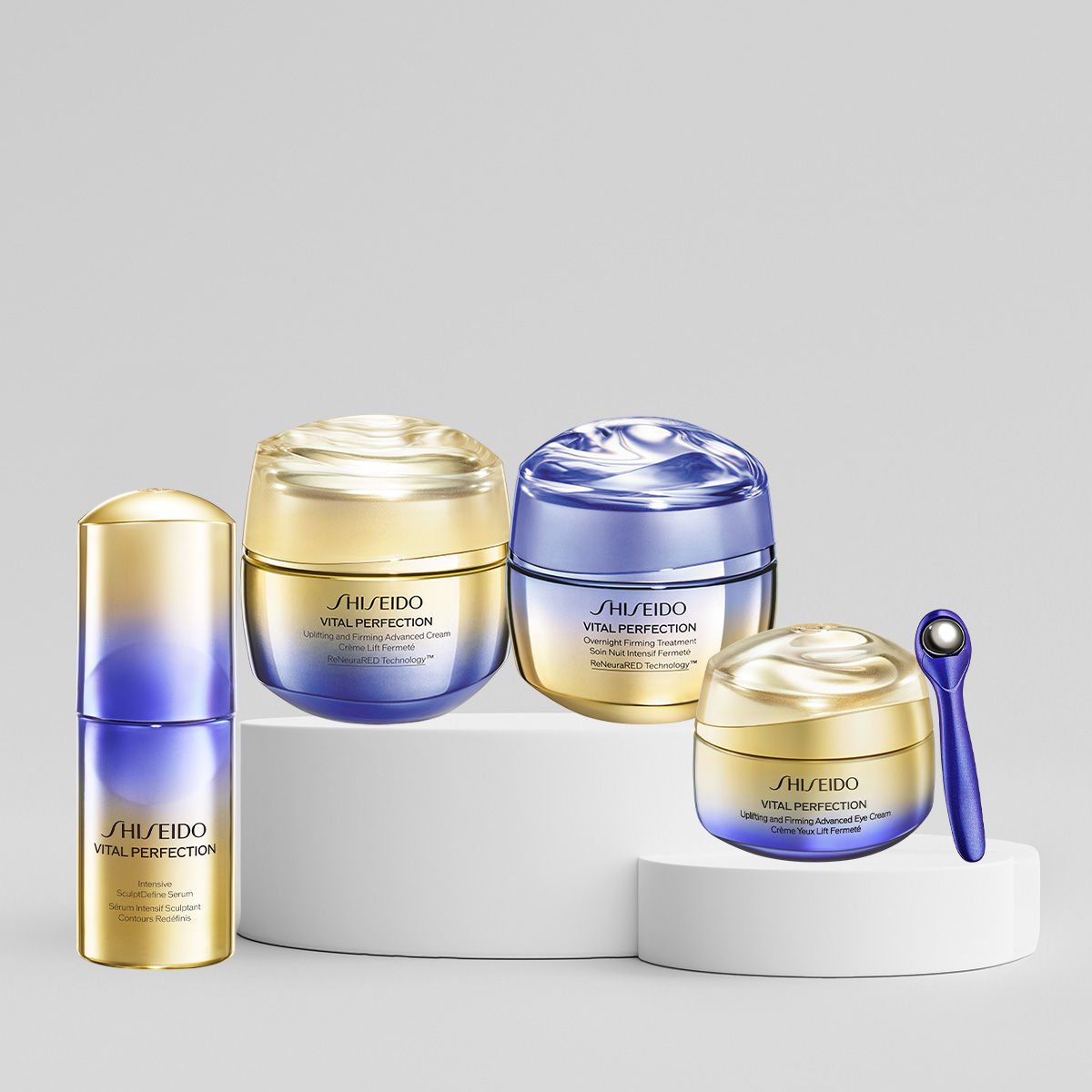 SHISEIDO - VITAL PERFECTION ADVANCED YOUTHFUL ESSENTIALS SET - Retinol İçeren Göz Kremi & Sarkma Karşıtı Serum, Sıkılaştırıcı Etkili Gündüz ve Gece Kremi Seti