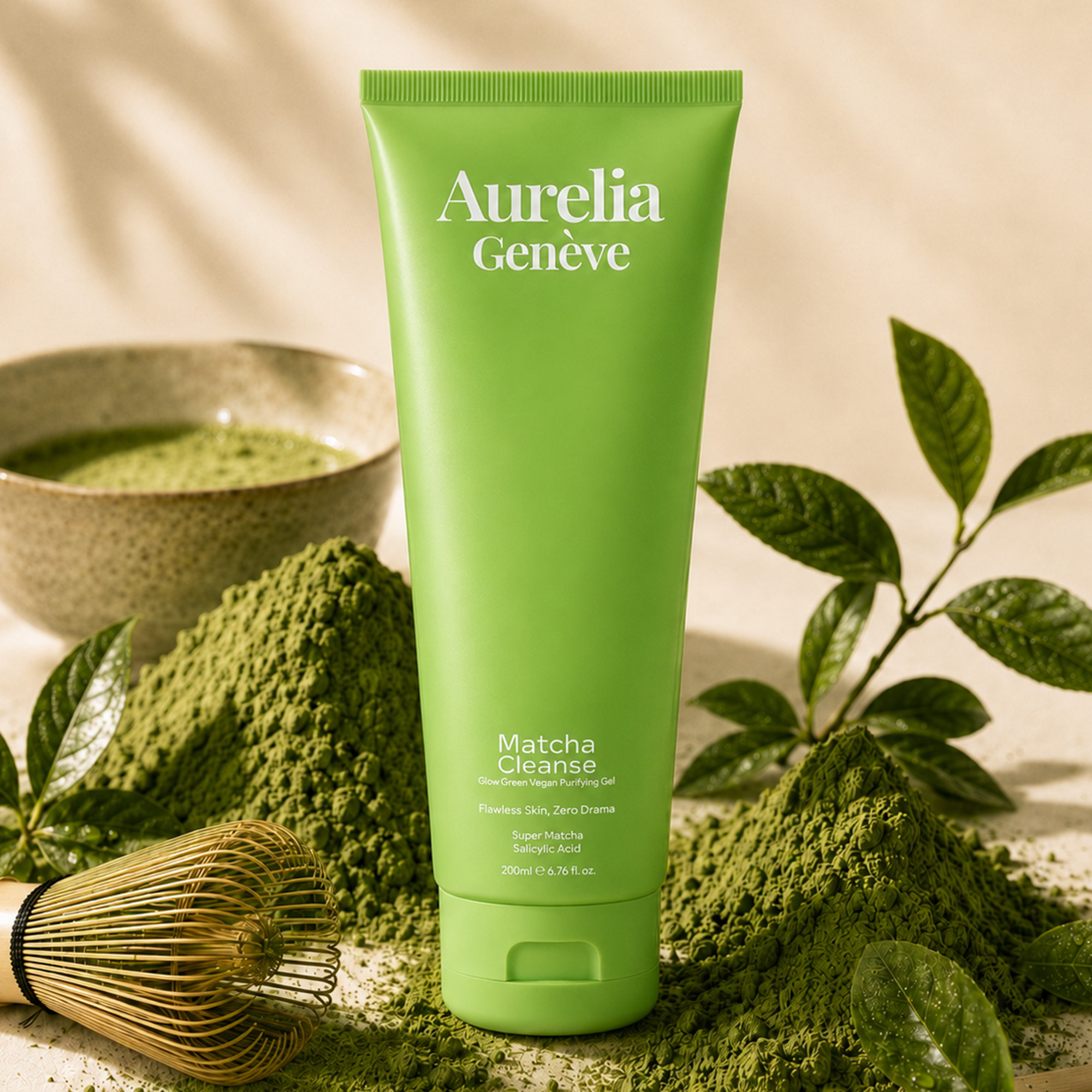 AURELIA GENÈVE - MATCHA CLEANSE - GLOWGREEN VEGAN PURIFYING GEL - Arındırıcı Vegan Yüz Temizleme Jeli