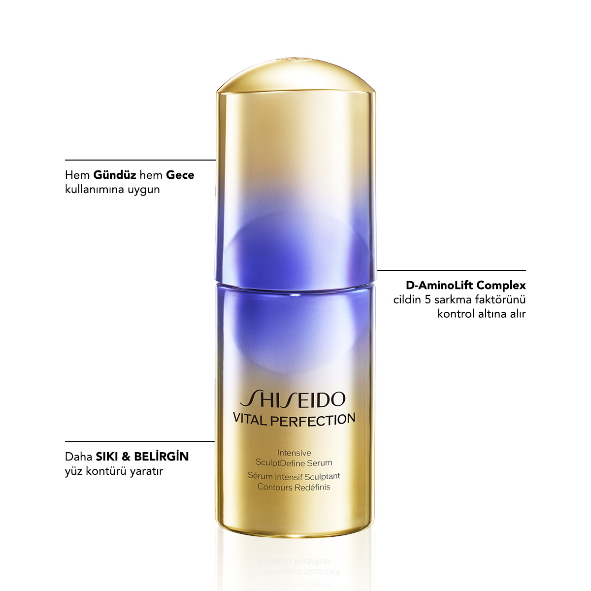 SHISEIDO - VITAL PERFECTION SCULPTDEFINE SERUM - Cildi Sıkılaştıran, Toparlayan ve Aydınlatan, Sarkma Karşıtı Gelişmiş Bakım Serumu 